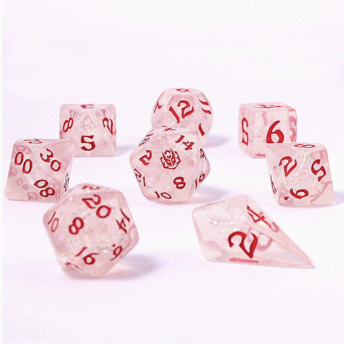 Wyrmforged Rollers - Rounded Edge 8 Piece Polyhedral Dice se
