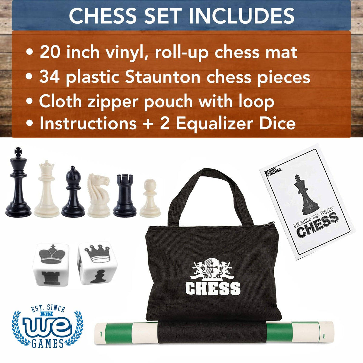 WE Games Best Value Tournament Chess Set - 20 inch