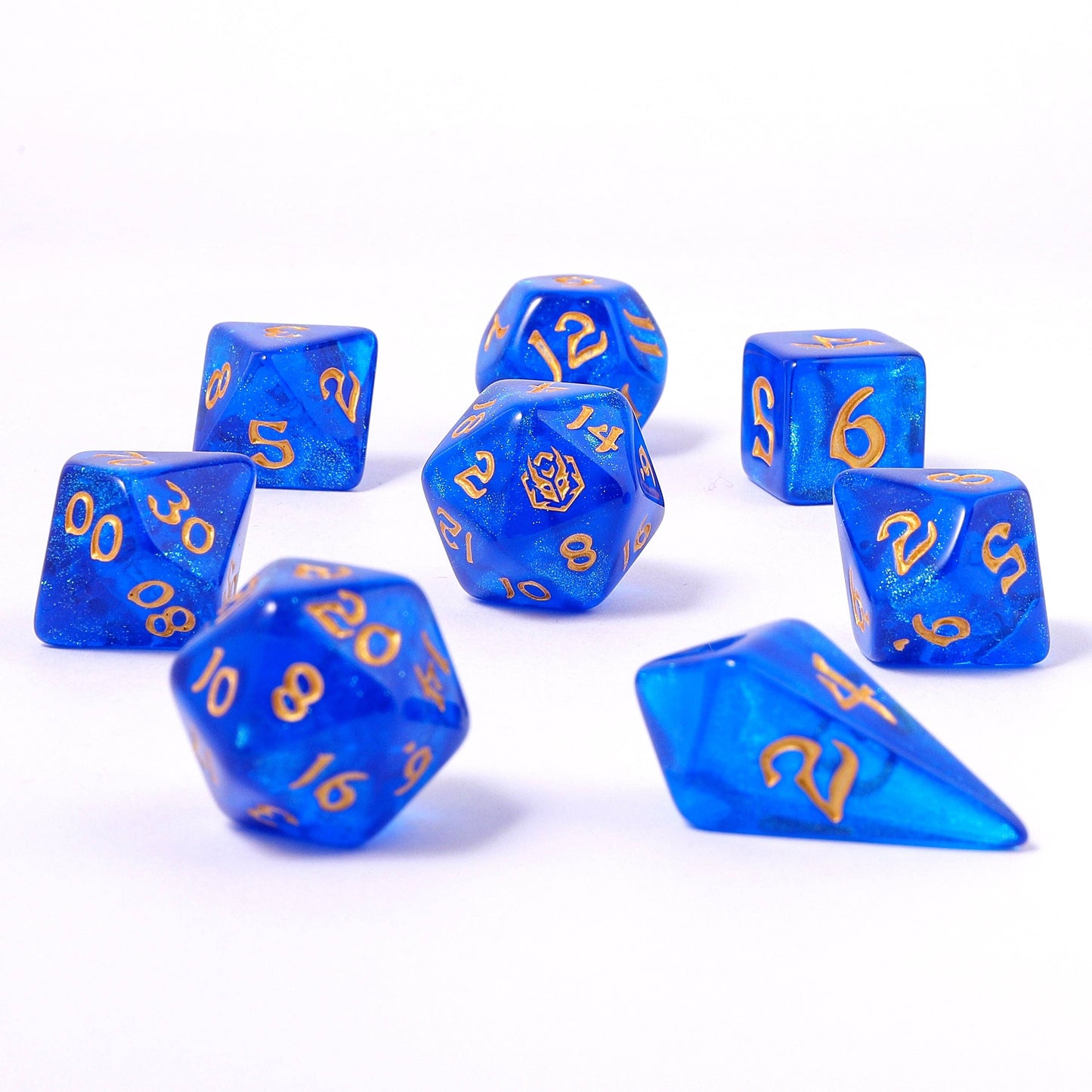 Wyrmforged Rollers - Rounded Edge 8 Piece Polyhedral Dice set