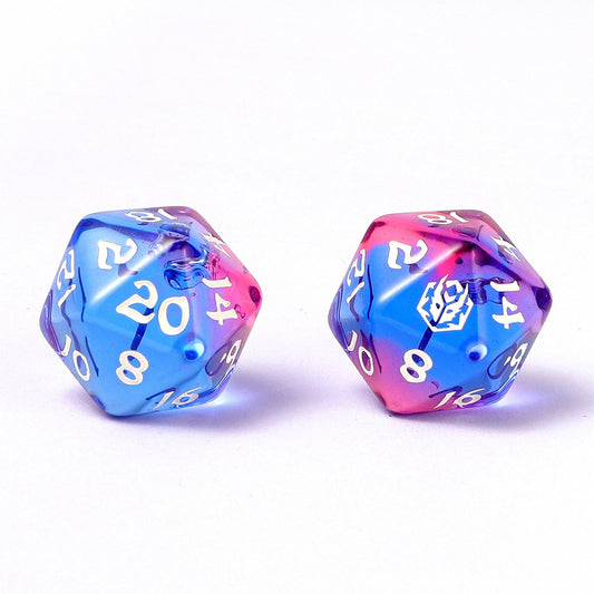 Wyrmforged Rollers - Rounded Edge 8 Piece Polyhedral Dice set - Unicorn Tears