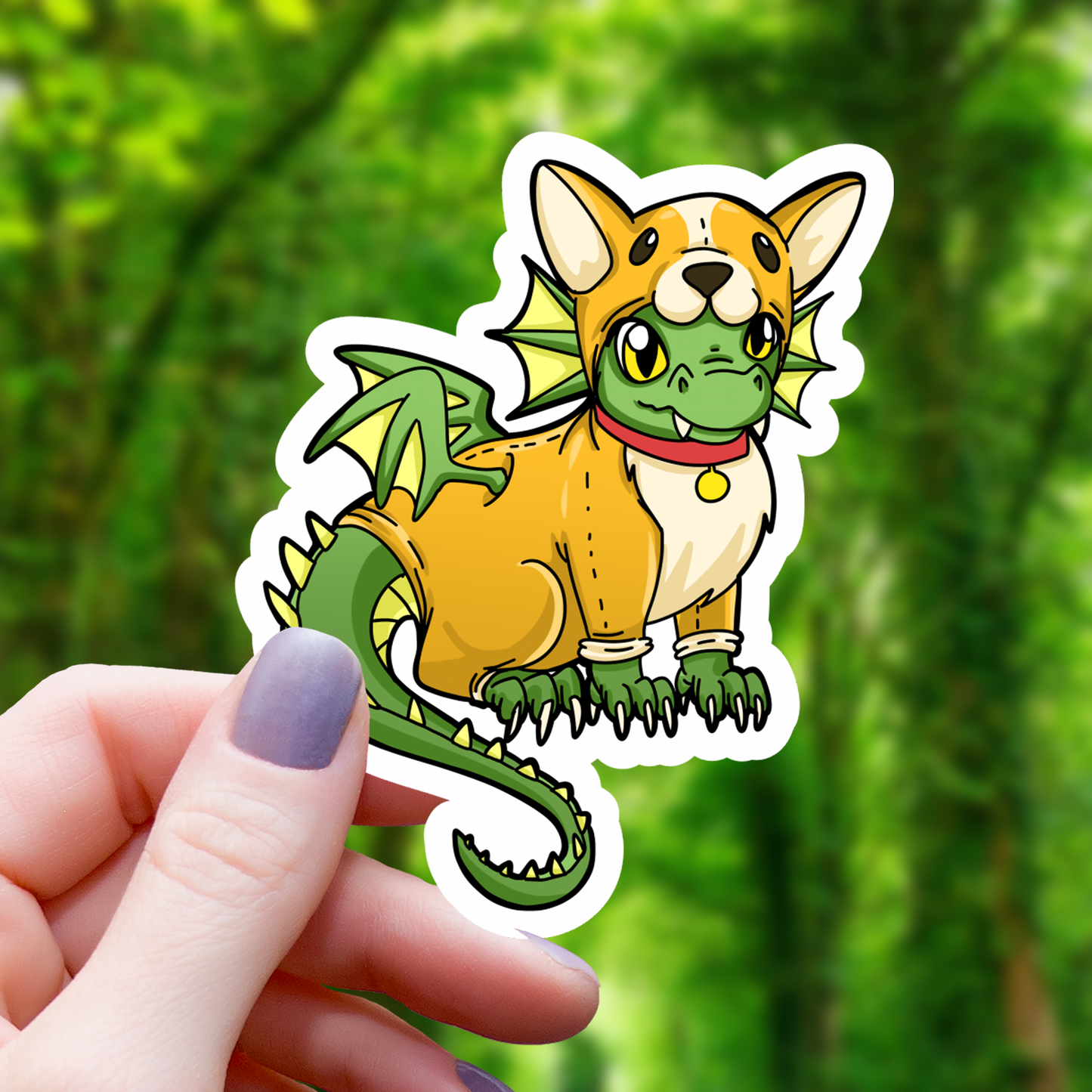 Dragon In A Corgi Costume Sticker - 3