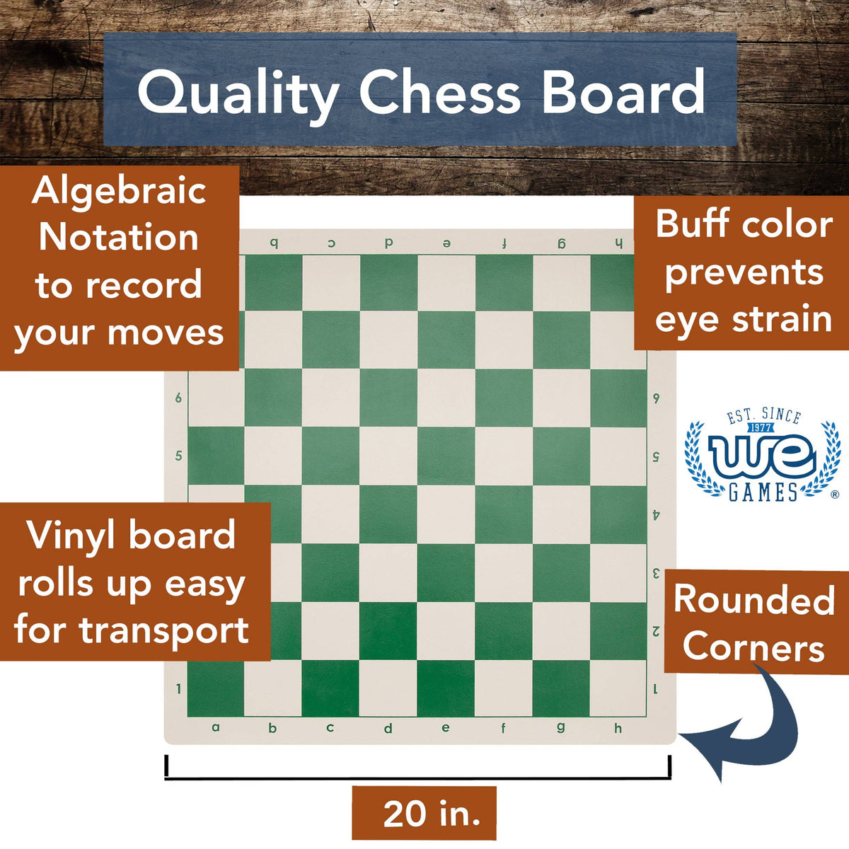 WE Games Best Value Tournament Chess Set - 20 inch