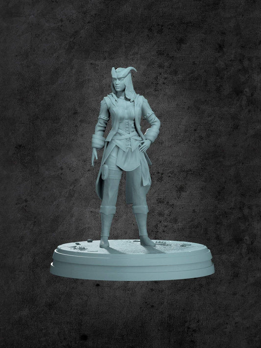 Savine (Teifling Female) Miniature for Tabletop RPGs