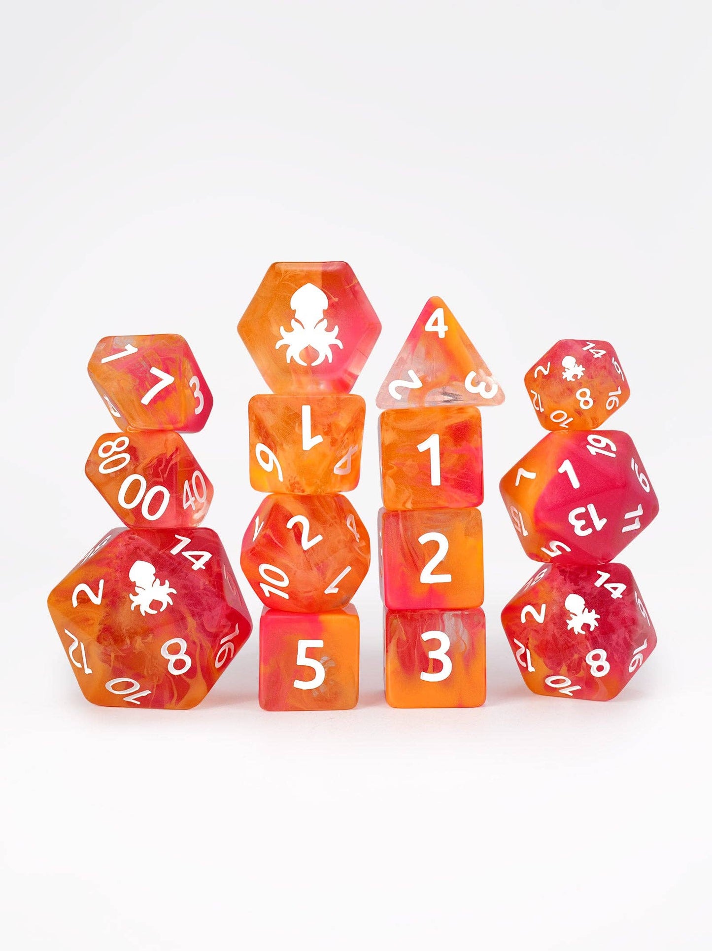 Tropical Mermaid 14pc Dice Set inked in White