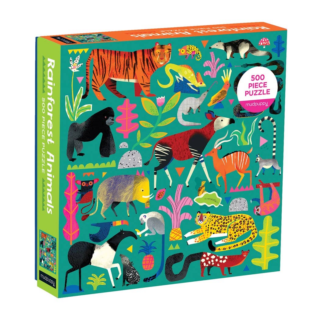 Rainforest Animals 500 Piece Family Jigsaw Puzzle