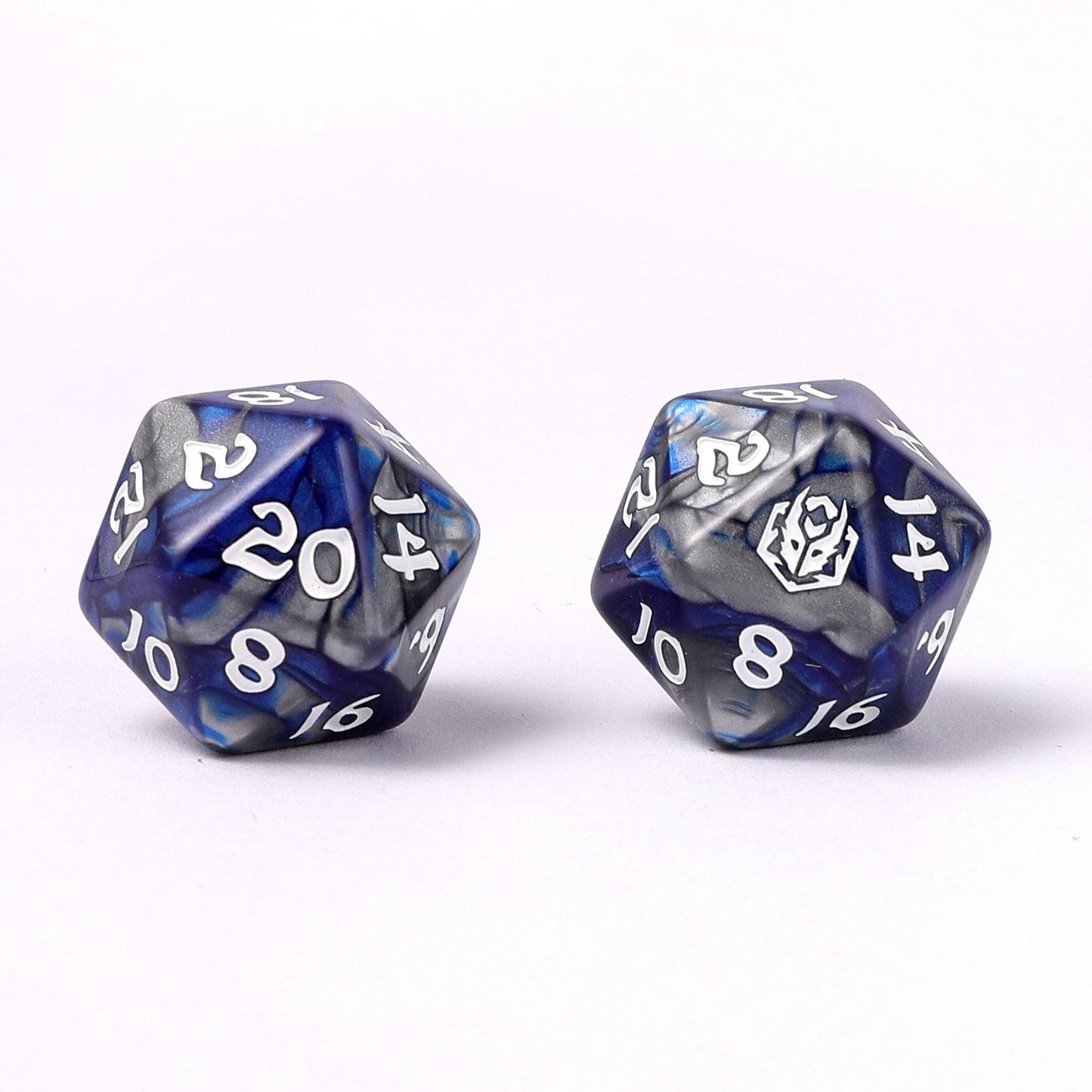 Wyrmforged Rollers - Rounded Edge 8 Piece Polyhedral Dice set - Paladin Steel