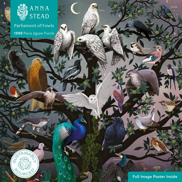 Anna Stead: Parliament Of Fowls 1000 Pc Sustainable Puzzle