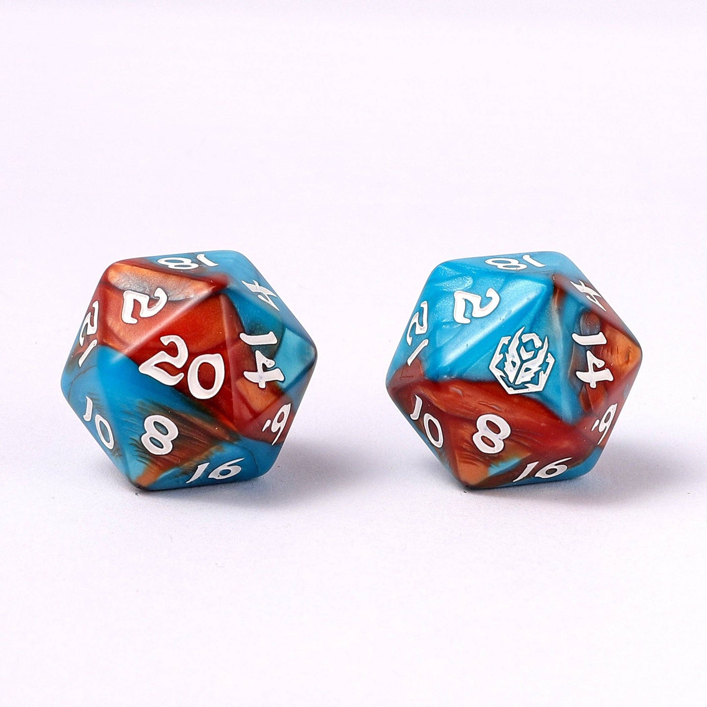 Wyrmforged Rollers - Rounded Edge 8 Piece Polyhedral Dice set - Bard's Cloak