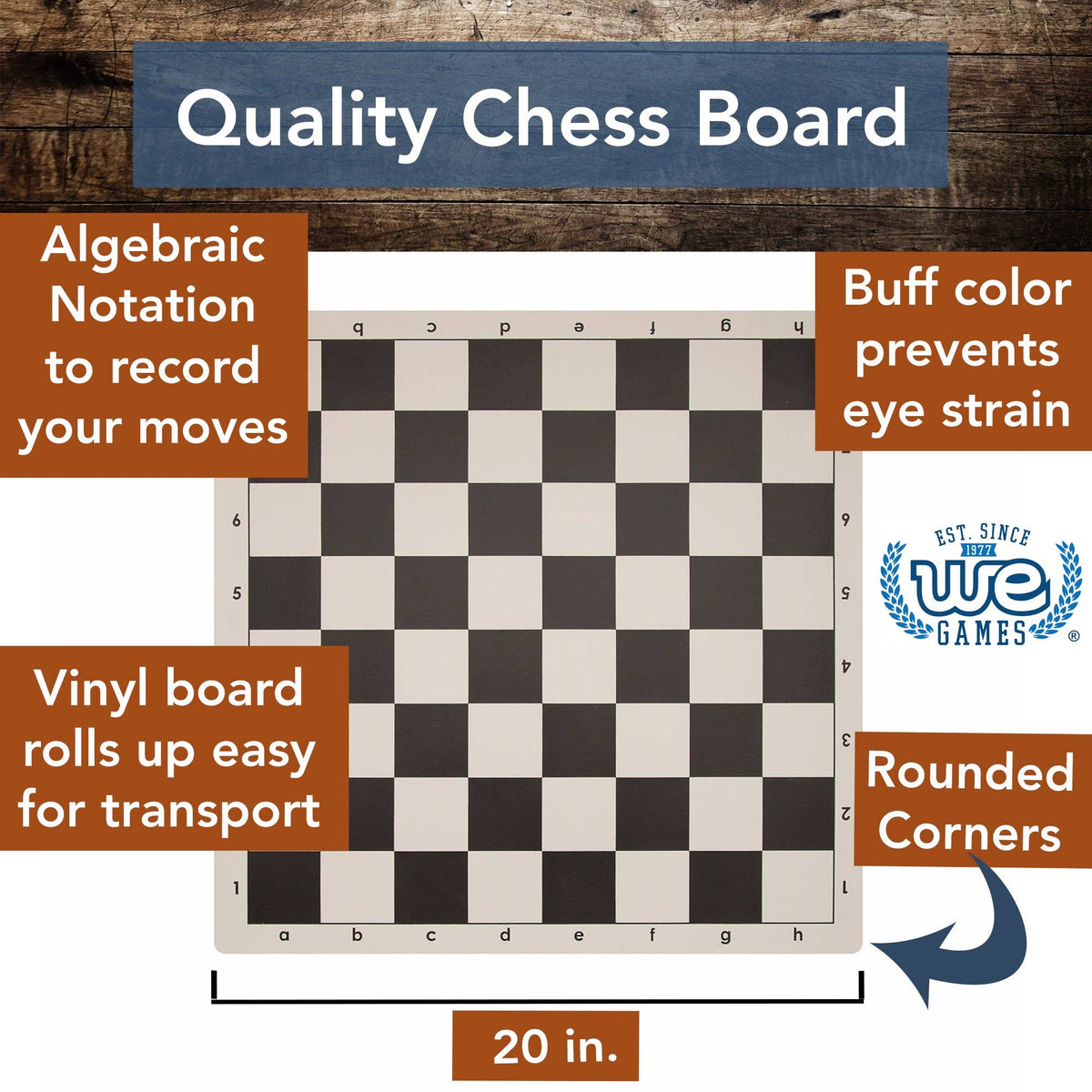 WE Games Best Value Tournament Chess Set - 20 inch