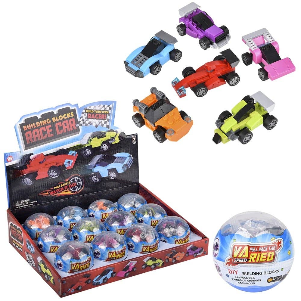 2.75" BUILDING BLOCK PULL BACK RACE CAR