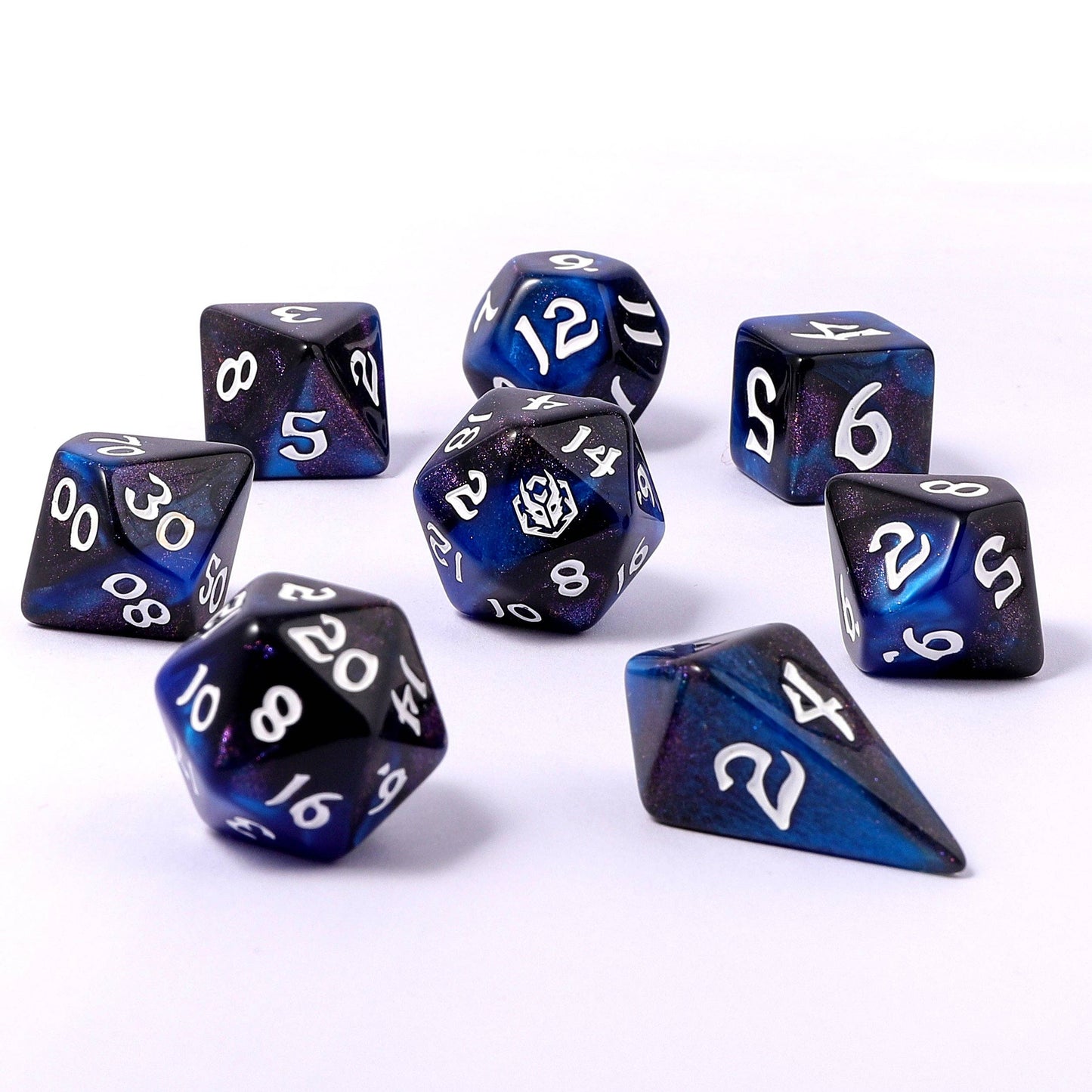 Wyrmforged Rollers - Rounded Edge 8 Piece Polyhedral Dice set