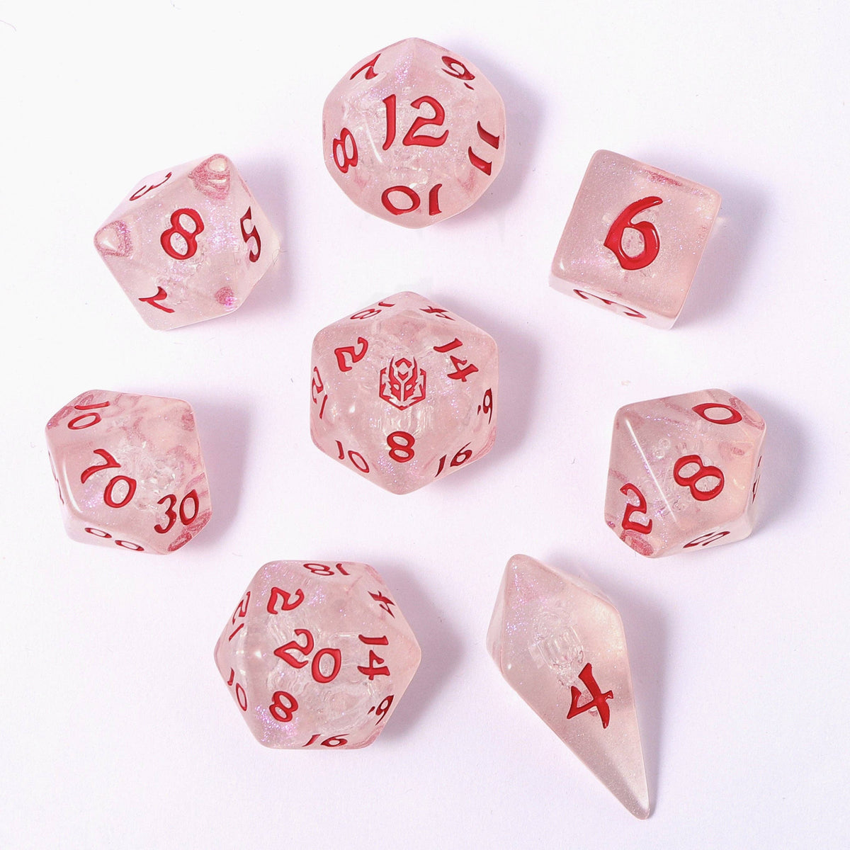 Wyrmforged Rollers - Rounded Edge 8 Piece Polyhedral Dice se
