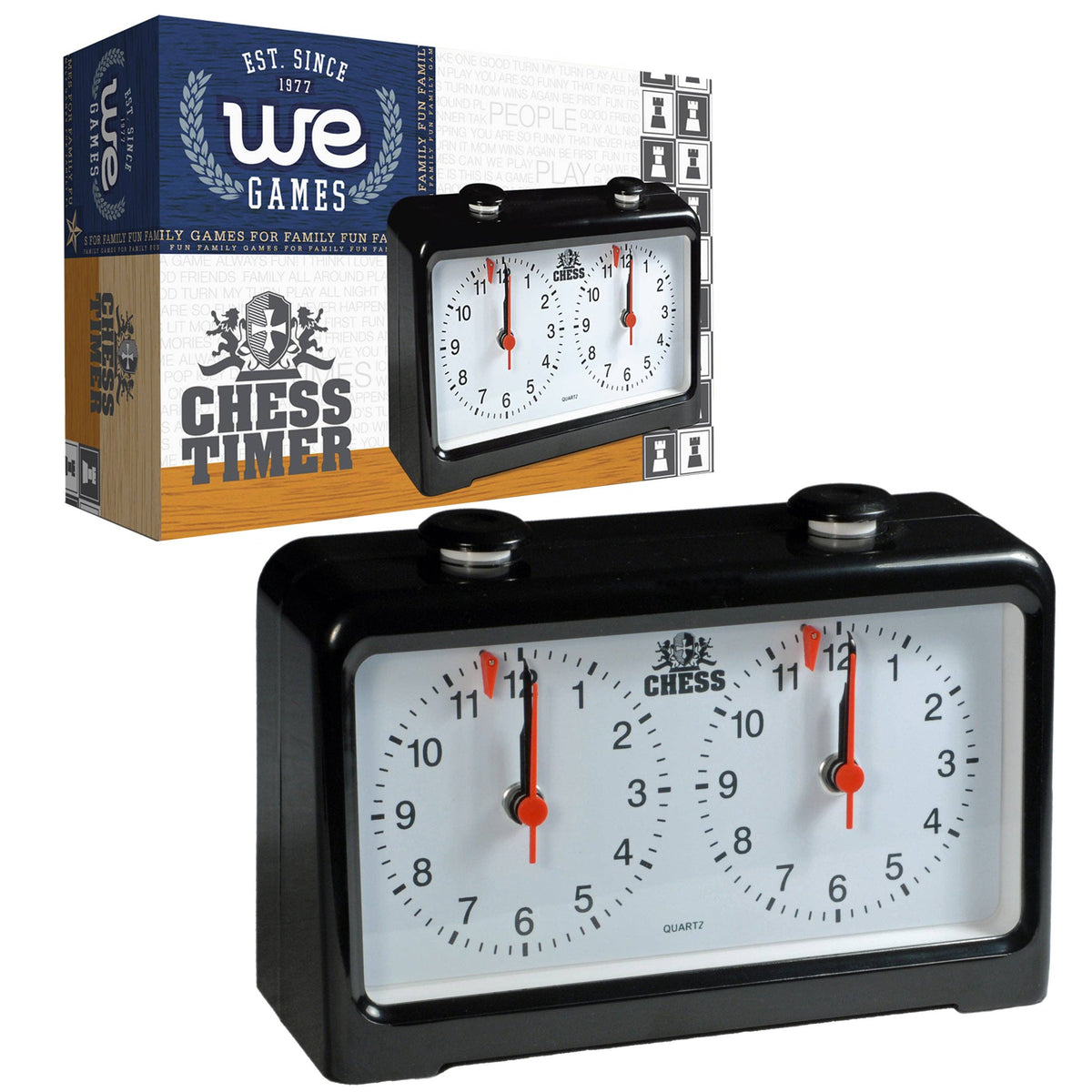 WE Games Royal Crest Quartz Analog Chess Clock/Timer