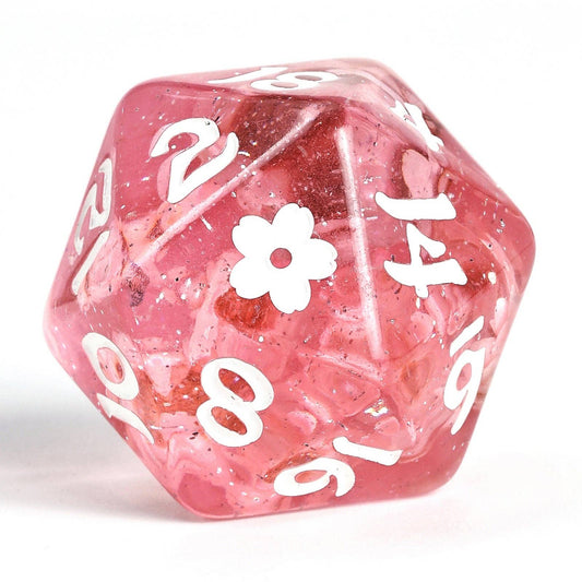 Wyrmforged Rollers - Sakura Blossom RPG Dice Set - white ink