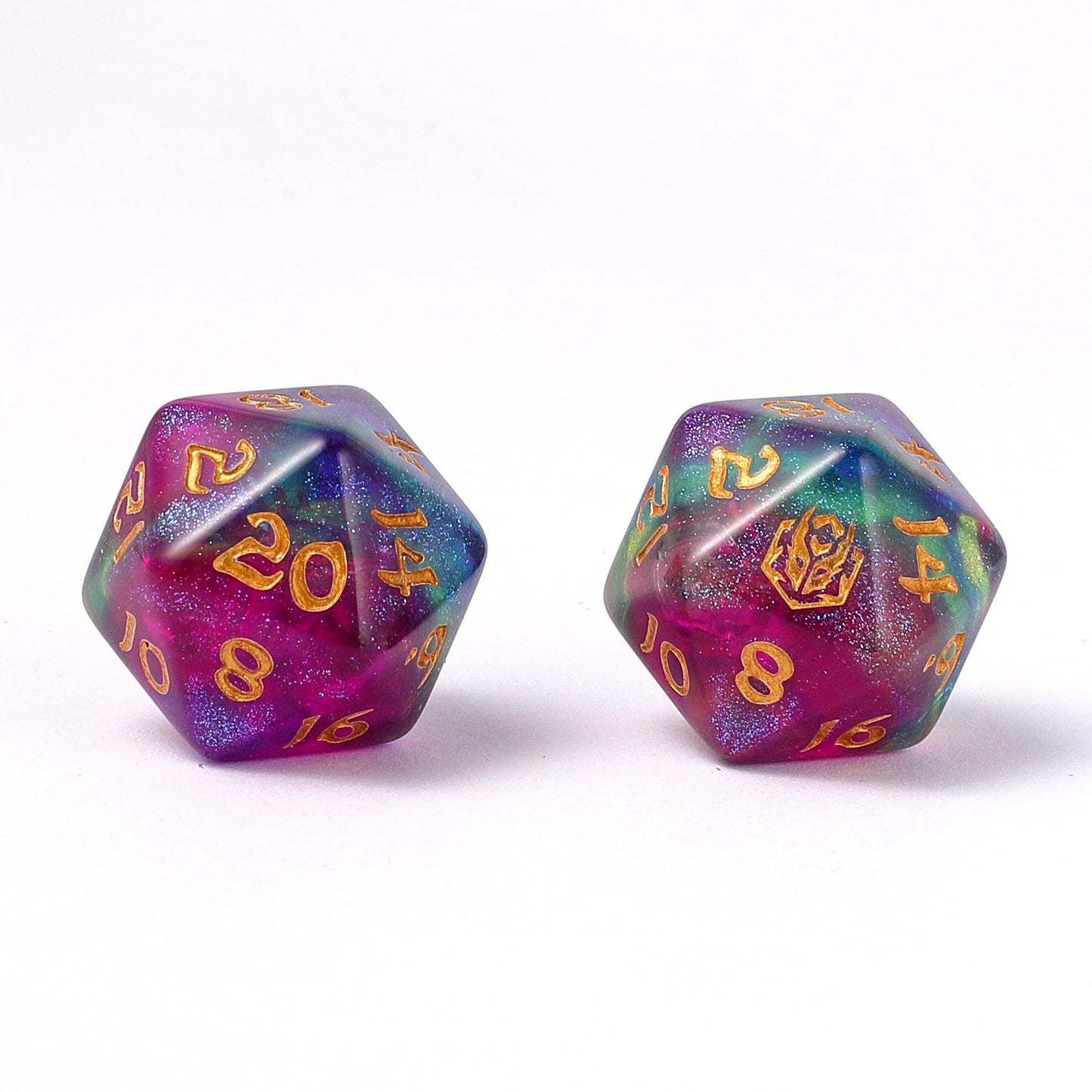Wyrmforged Rollers - Rounded Edge 8 Piece Polyhedral Dice set - Siren's Melody
