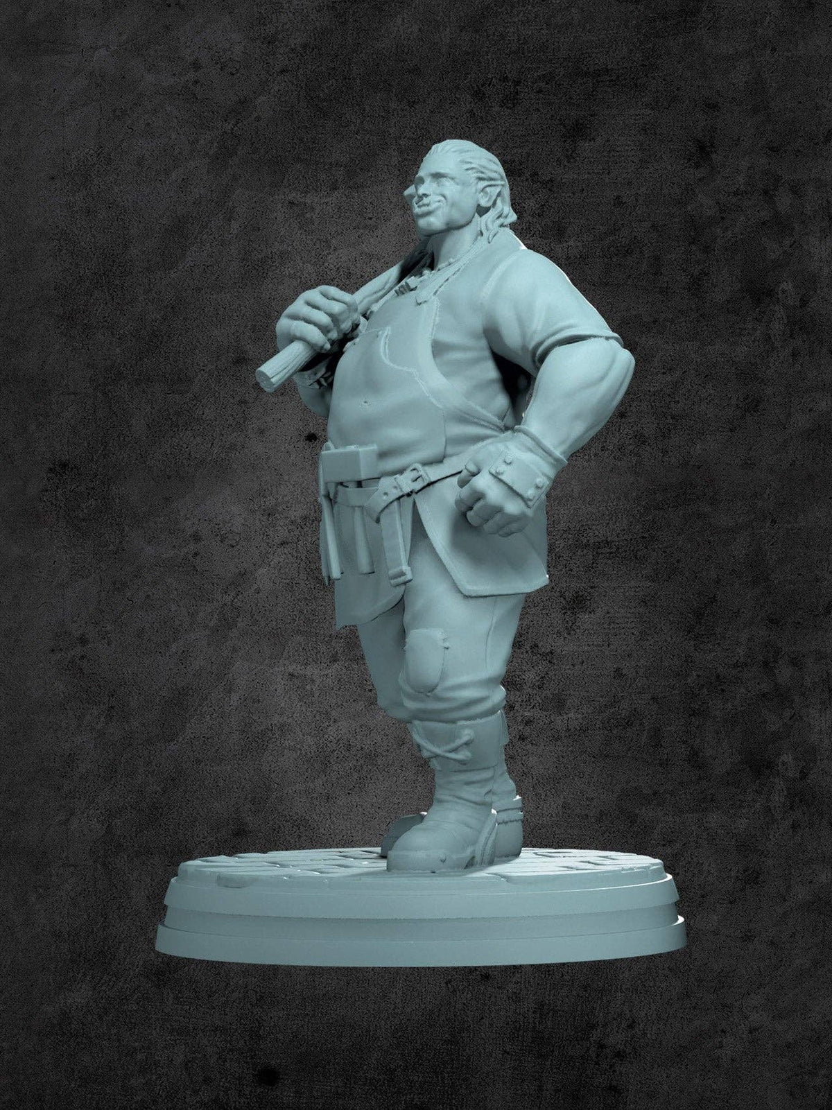 Urag (Half Orc Blacksmith) Miniature for Tabletop RPGs