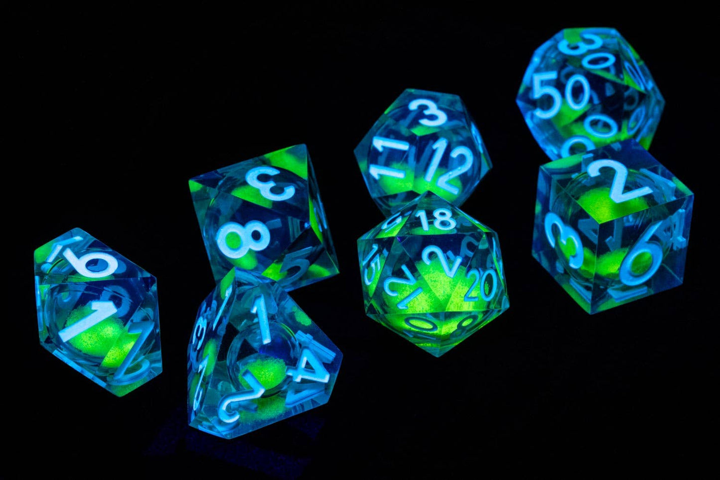 Shadow Light Blacklight UV Reactive Liquid Core Dice