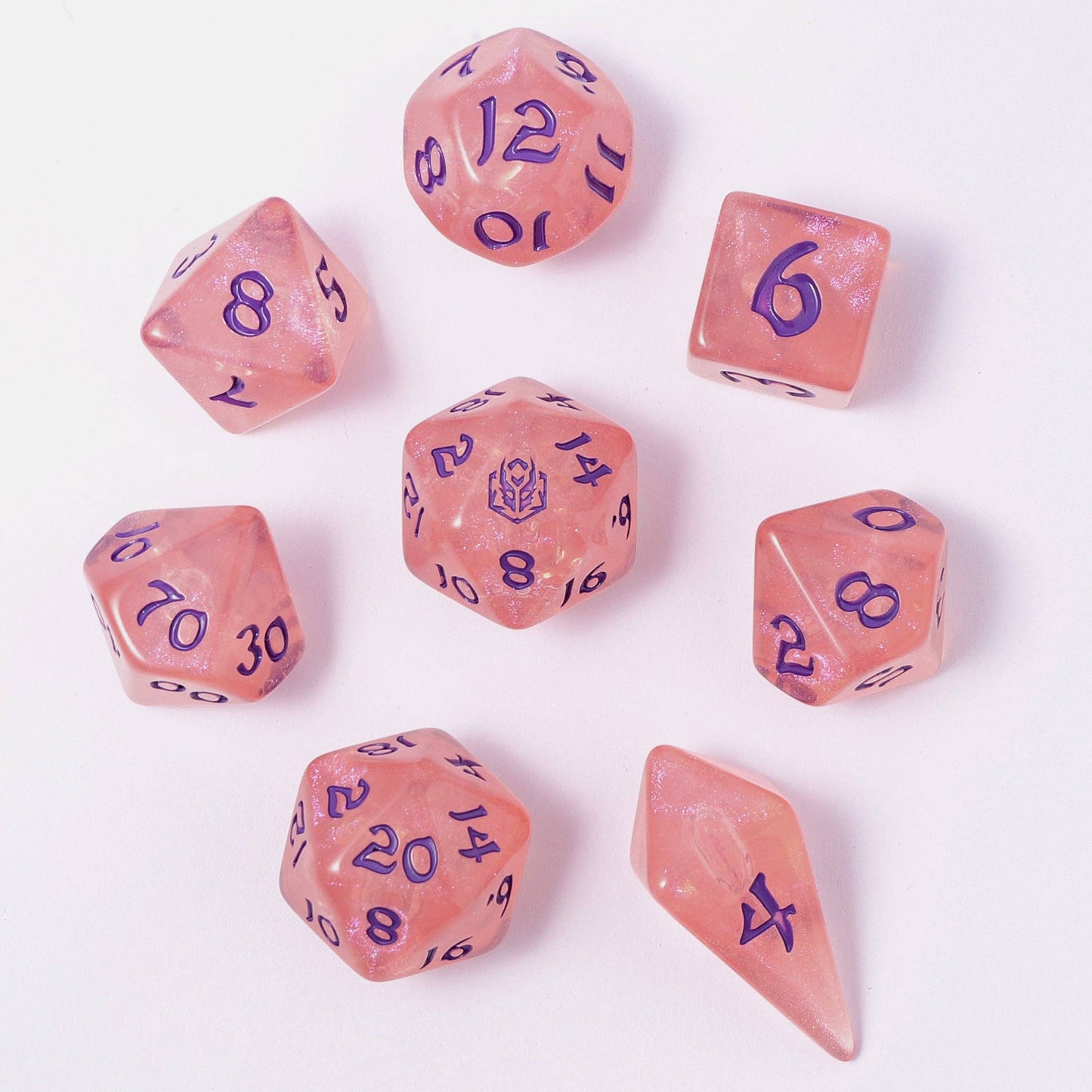 Wyrmforged Rollers - Rounded Edge 8 Piece Polyhedral Dice set