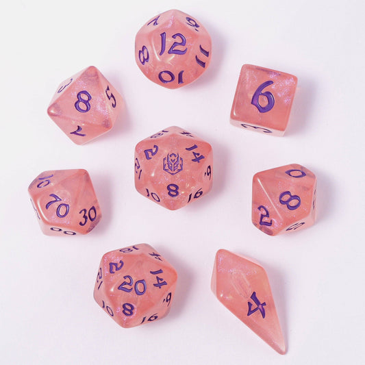 Wyrmforged Rollers - Rounded Edge 8 Piece Polyhedral Dice set