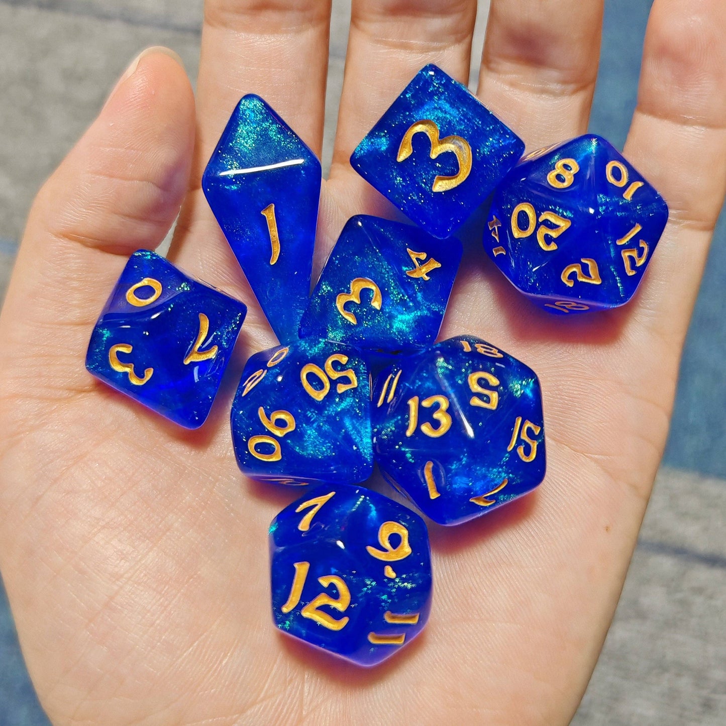 Wyrmforged Rollers - Rounded Edge 8 Piece Polyhedral Dice set