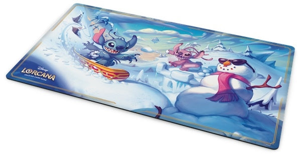 Disney Lorcana Hyperia City Stitch and Angel playmat