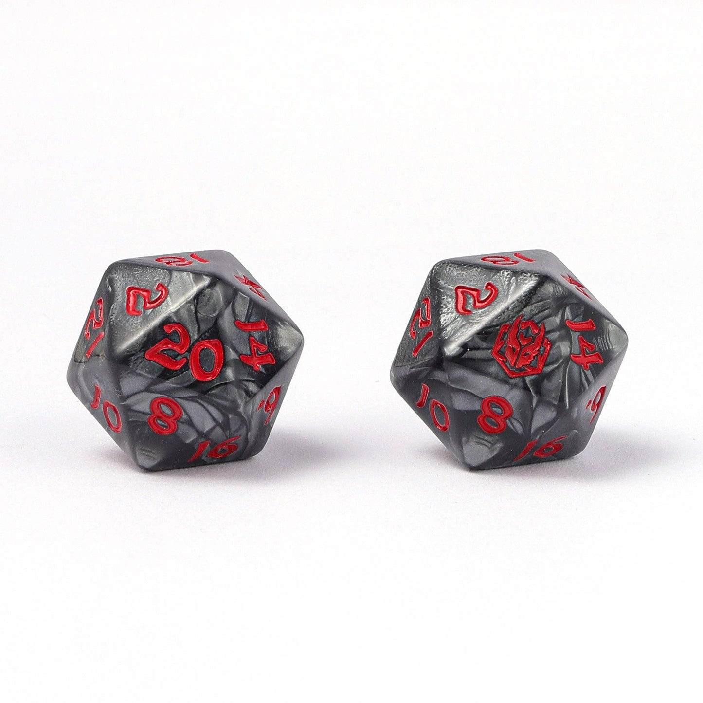 Wyrmforged Rollers - Rounded Edge 8 Piece Polyhedral Dice set - Iron Golem