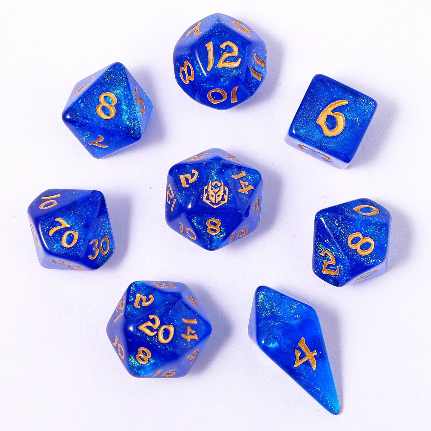 Wyrmforged Rollers - Rounded Edge 8 Piece Polyhedral Dice set