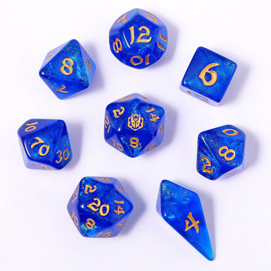 Wyrmforged Rollers - Rounded Edge 8 Piece Polyhedral Dice set