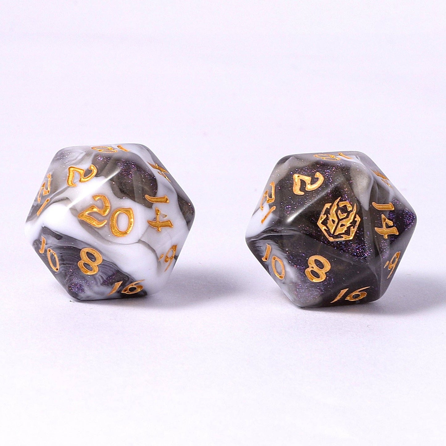 Wyrmforged Rollers - Rounded Edge 8 Piece Polyhedral Dice set