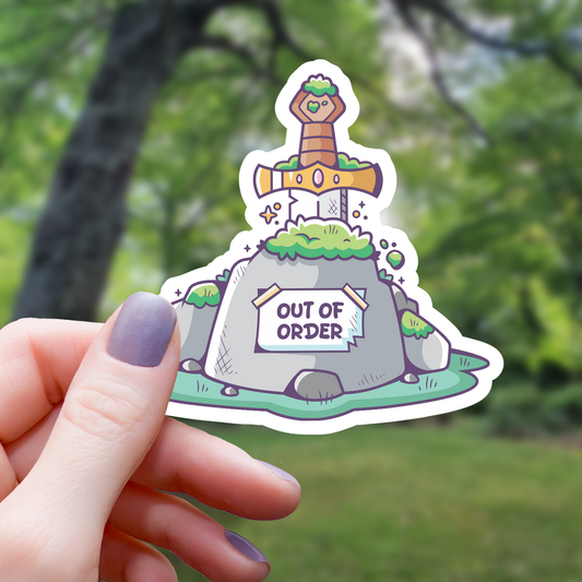 Out of Order Sword in Stone Sticker - 3"