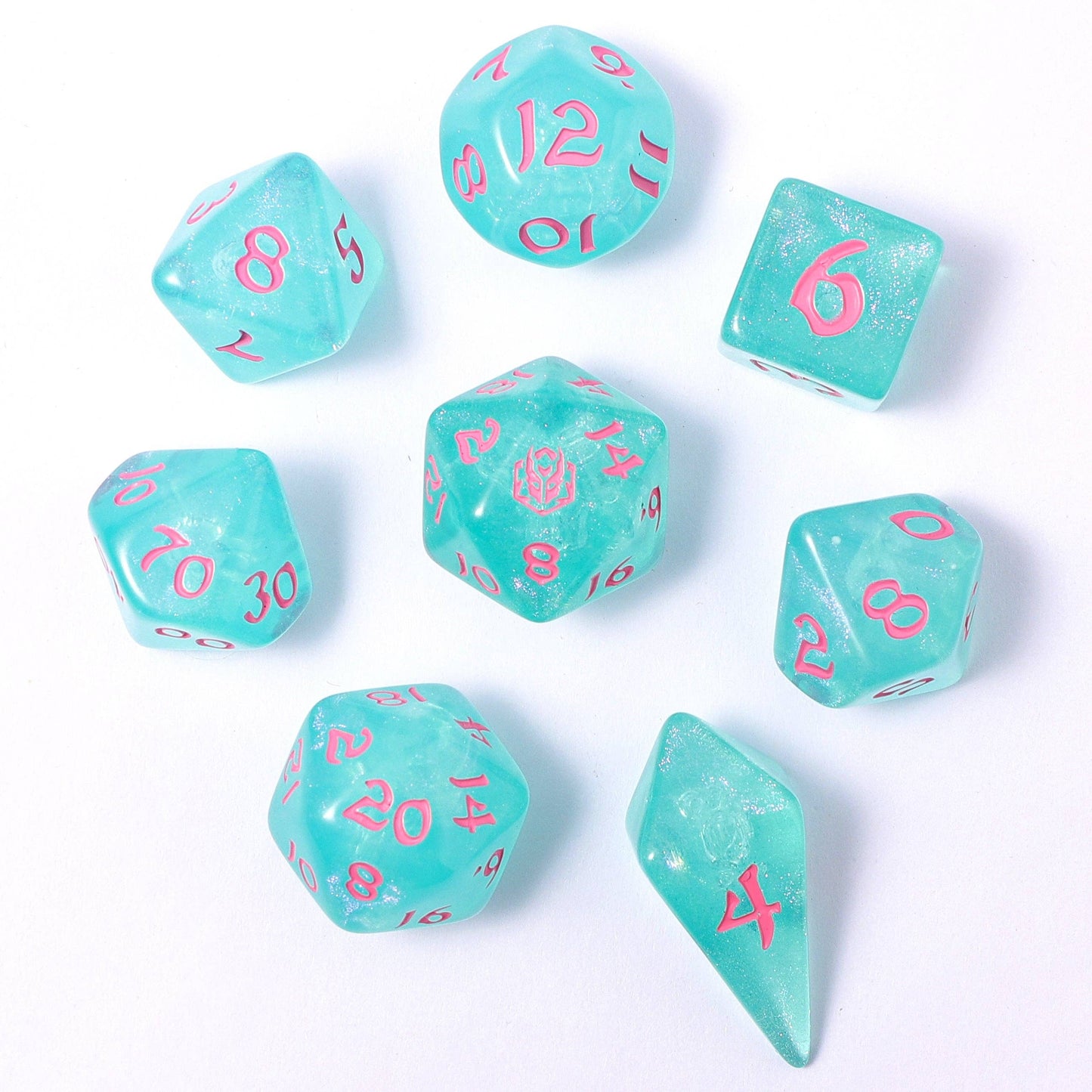 Wyrmforged Rollers - Rounded Edge 8 Piece Polyhedral Dice set
