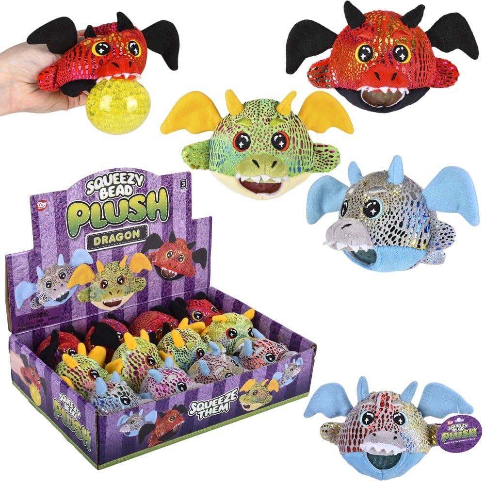 3" Dragon Squeezy Bead plush